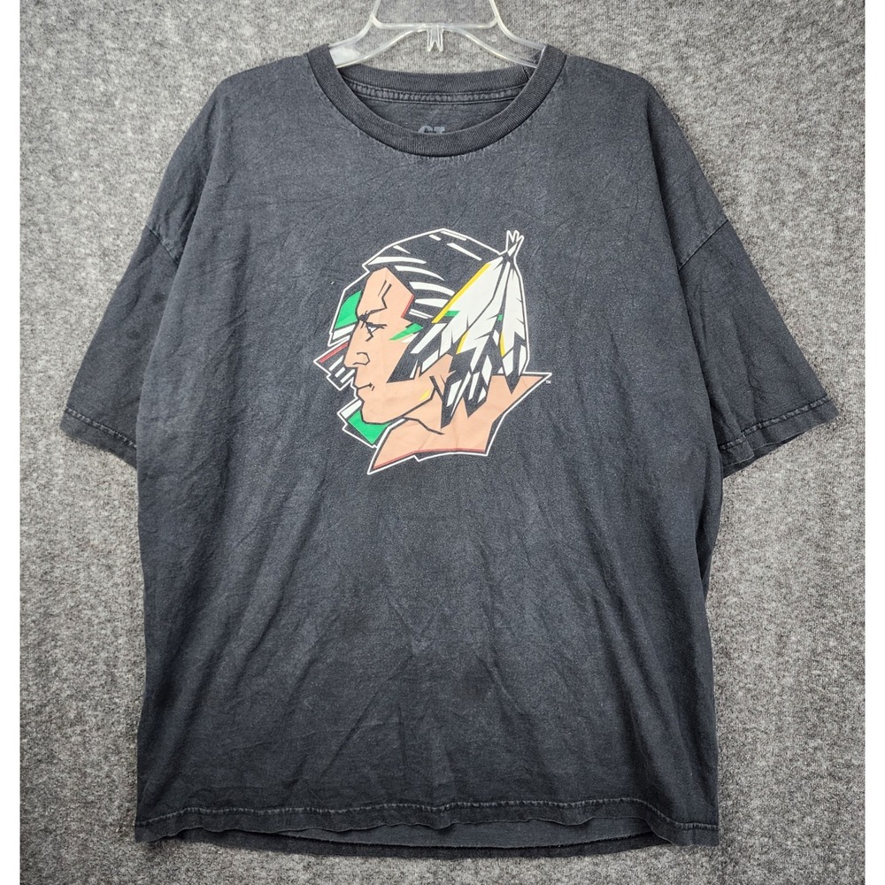 CI Sport North Dakota T-Shirt Mens XXL Black Fighting Sioux Logo Short Sleeve